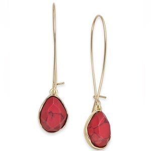 Style and Co. Red Teardrop Earrings with Silver Hooks